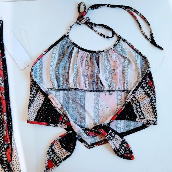 Set of Bohemian Bell bottoms Flare Leggings with matching wrap top Size Large - Picture 4 of 15